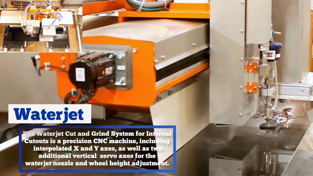 Waterjet Cutter & Grinder for Inside Cutouts with Automatic Dressing